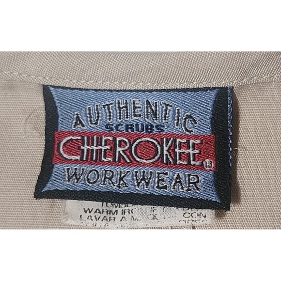 Womens Cherokee Authentic Workwear Short Sleeve Khaki Tan Top Size‎ XS - Picture 3 of 4